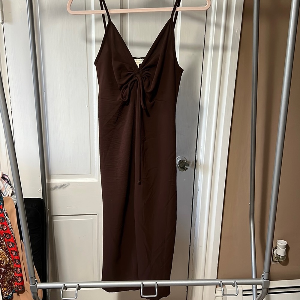 See You Monday brown midi dress. Never worn. New with tags.